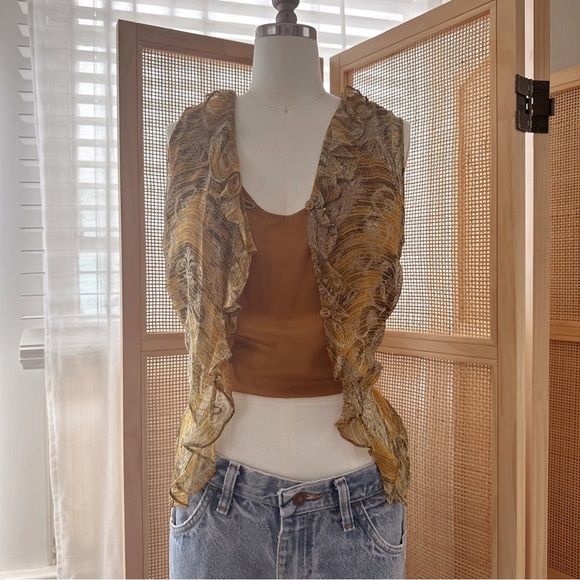 VINTAGE 90’s boho silk top - Picture 6 of 9